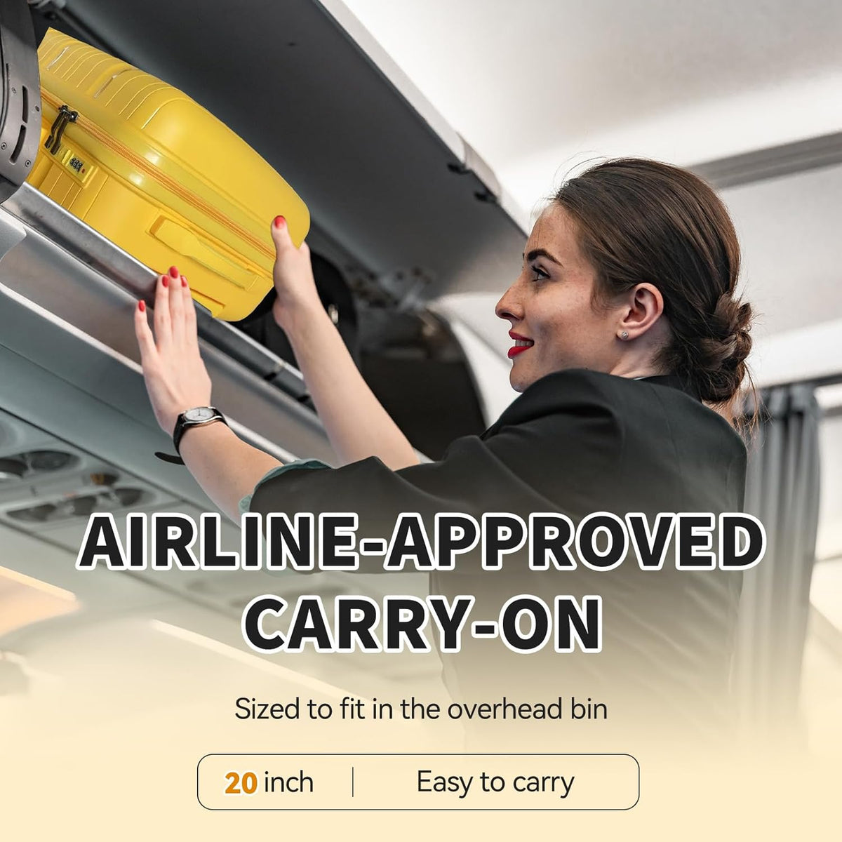 Yellow 20-Inch Lightweight Suitcase U443814