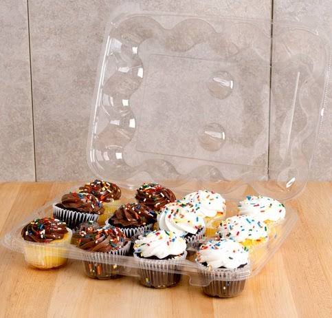 12-Compartment Clear Cupcake Container, 12-Pack J4463