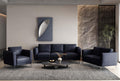 Blue Leather Loveseat K53361