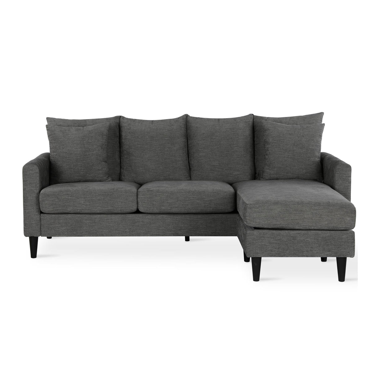 Gray Reversible Sectional with Pillows G855096