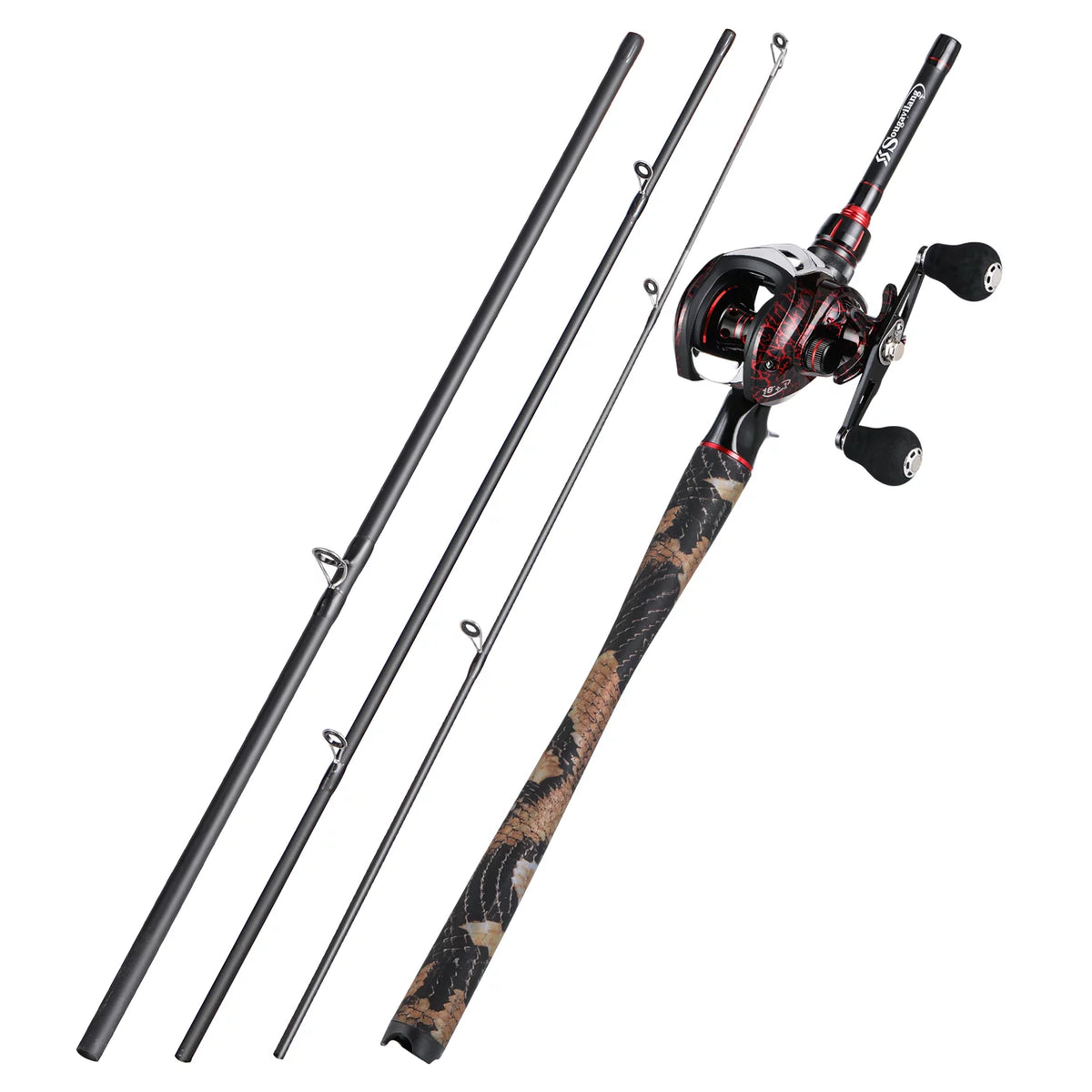 4-Piece Casting Fishing Rod and Baitcasting Reel Combo A27020