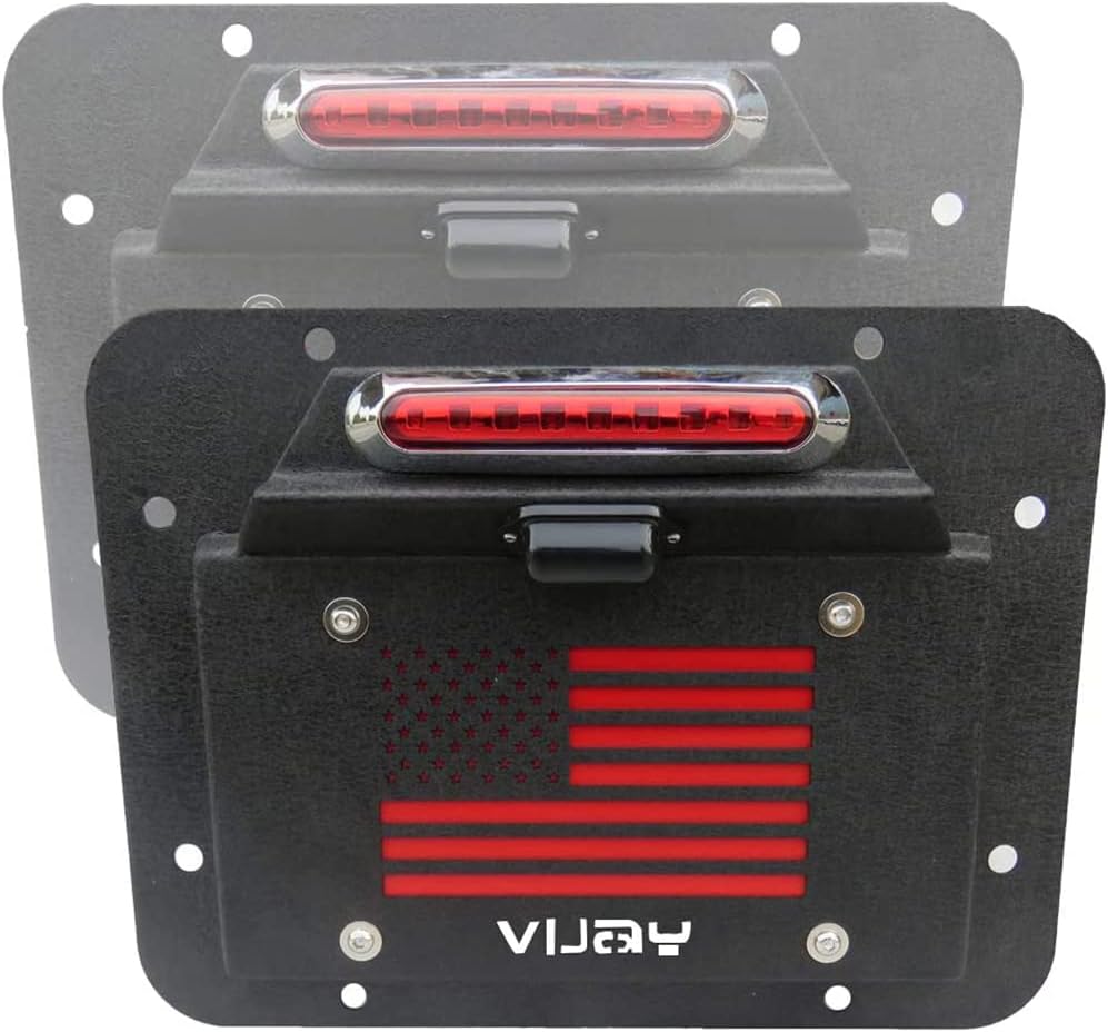 Spare Tire Delete License Plate Relocation with Plate Light and Third Brake Light Pack of 2 U637
