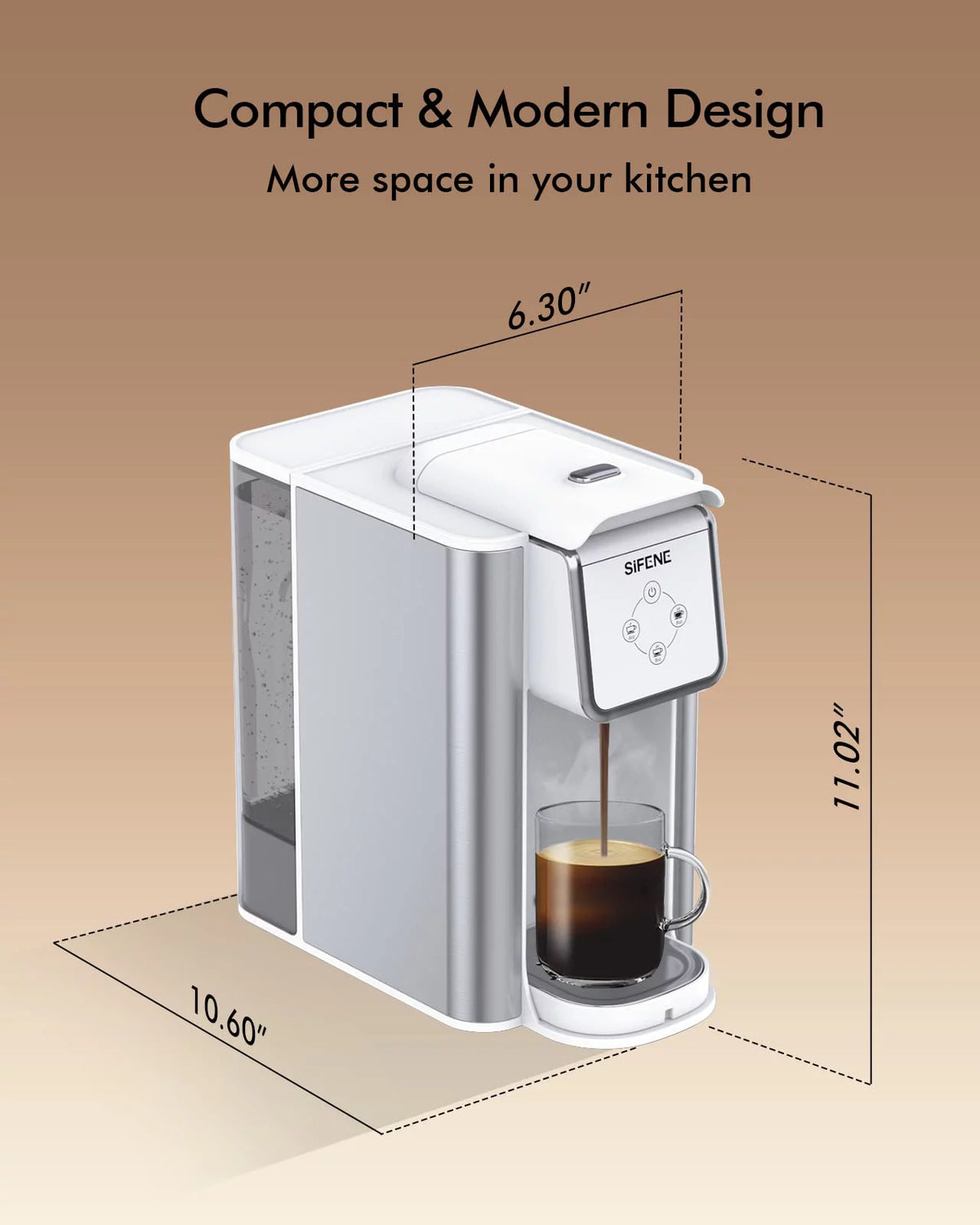 3-in-1 Single Serve Coffee Maker with 50oz Detachable Water Tank, White H22814
