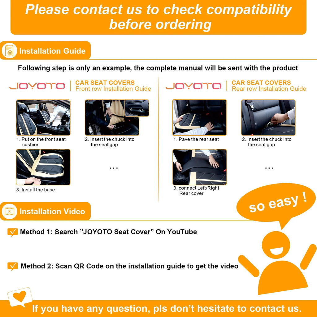 Black Waterproof Pu Leather Full Set Car Seat Covers N6914