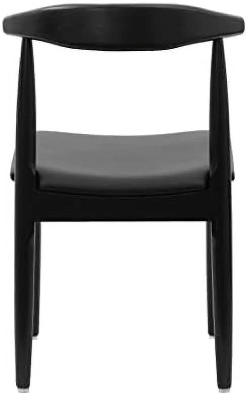 Black Italian Leather Elbow Chair S21580