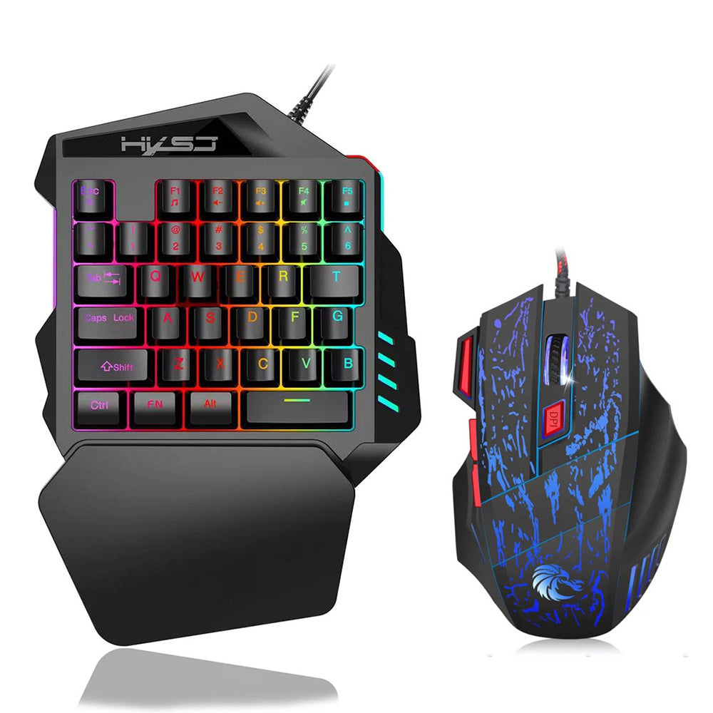 35 Keys LED Backlight Wired Gaming Keyboard and Mouse M184
