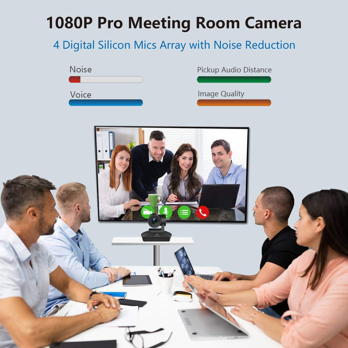 1080P PTZ Conference Room Camera with 4 Microphones Array J3073
