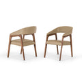 Taupe Leatherette and Walnut Wood Dining Chair Z64695