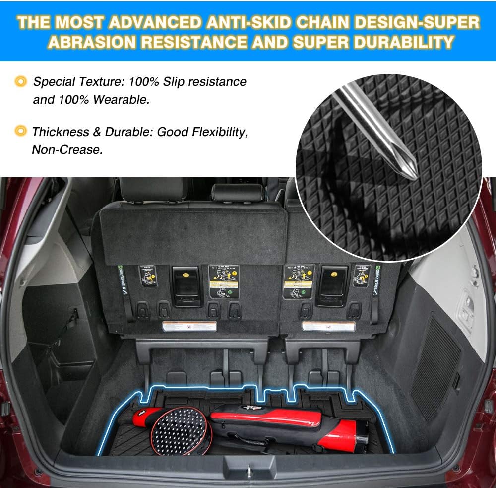 Cargo Liner Trunk Floor Mat for Toyota Sienna 2011-2019 Pack of 2 D860
