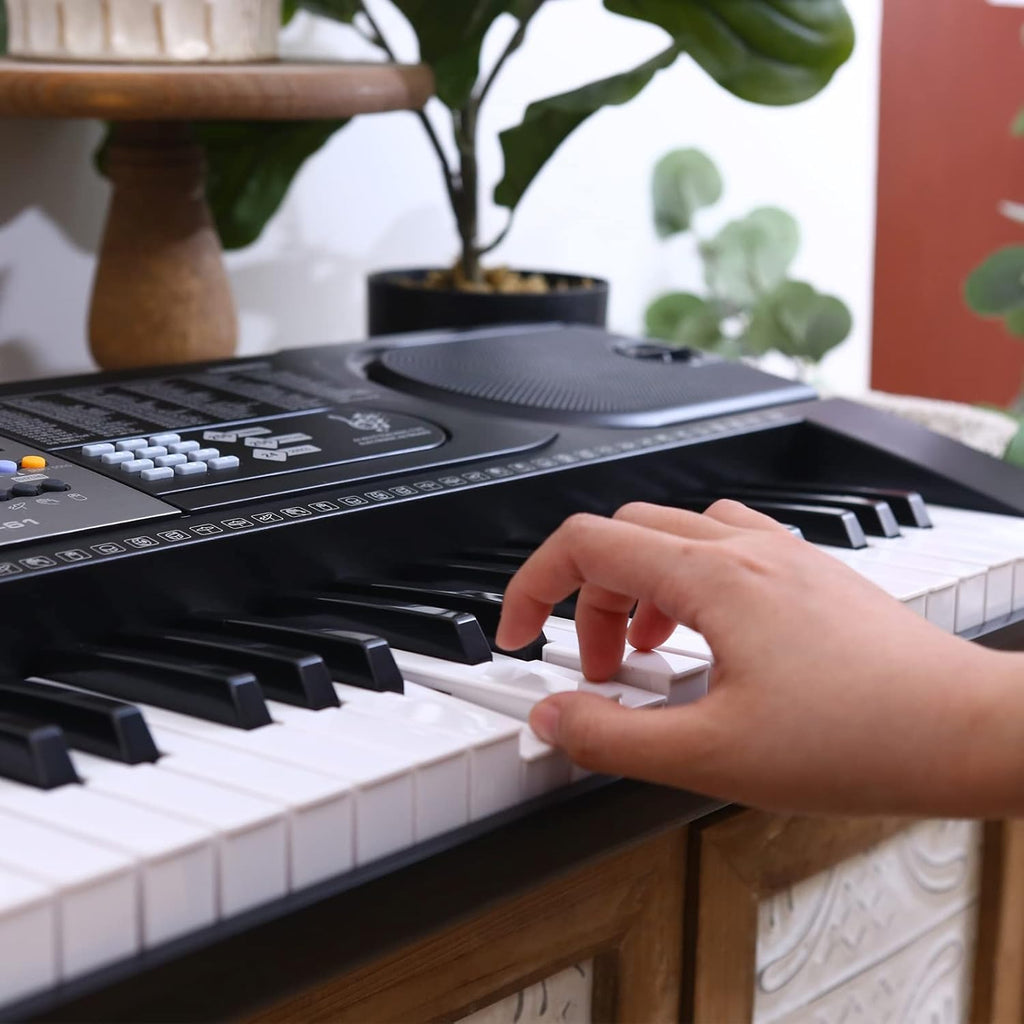 61 Key Keyboard Piano with LCD Display, 255 Sounds, Microphone, 3.5mm Audio Cable, 24 Demo Songs Y4451