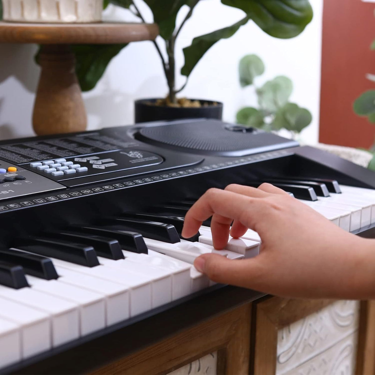 61 Key Keyboard Piano with LCD Display, 255 Sounds, Microphone, 3.5mm Audio Cable, 24 Demo Songs Y4451