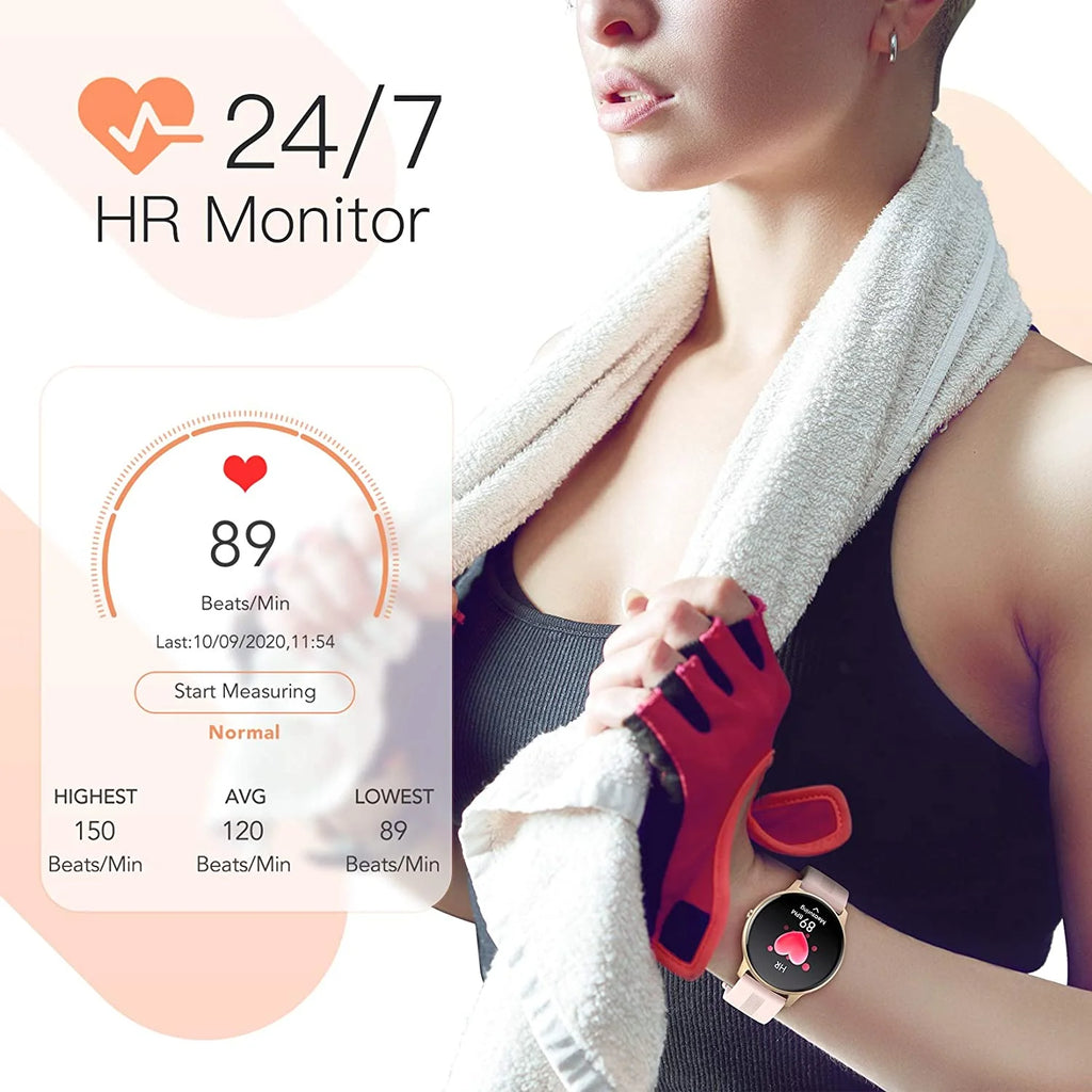 Smart Watch 1.3'' Full Touch Fitness Tracker IP68 Waterproof Bluetooth Round Sports Smartwatch with Heart Rate Monitor W927555