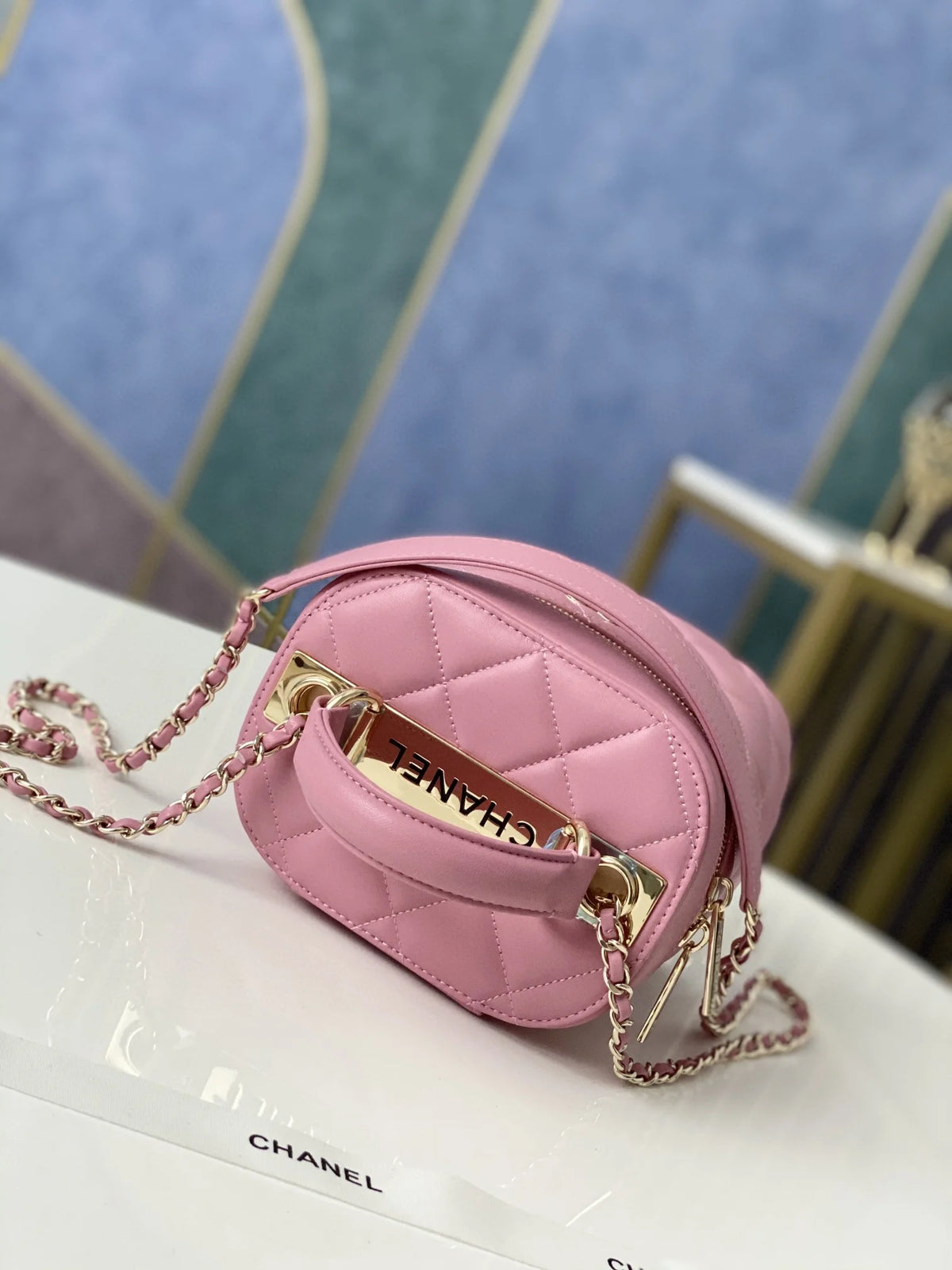 Pink Vanity Case Handbag U5574