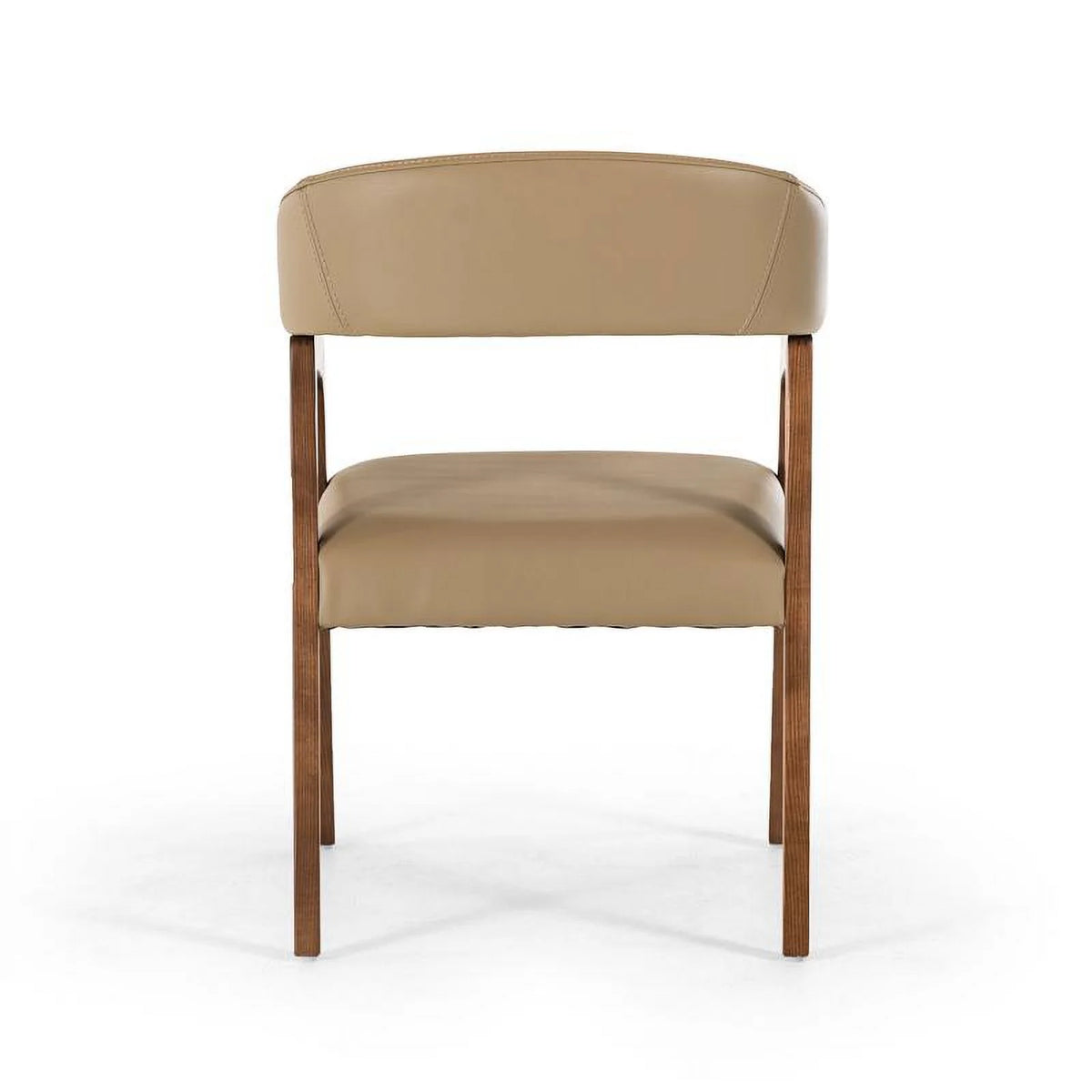 Taupe Leatherette and Walnut Wood Dining Chair Z64695