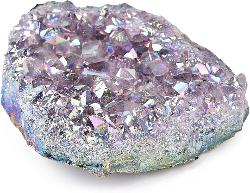 Large Titanium Coated Amethyst Cluster Crystal Geode 1pc U8745