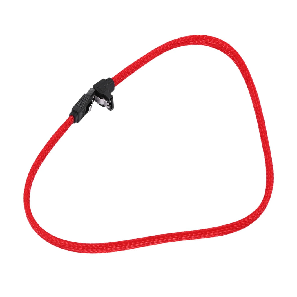 5x 3.0 SATA3 7Pin Data Cable Right Angle 6Gb/S SSD Cables with Nylon Sleeved 50CM N477572