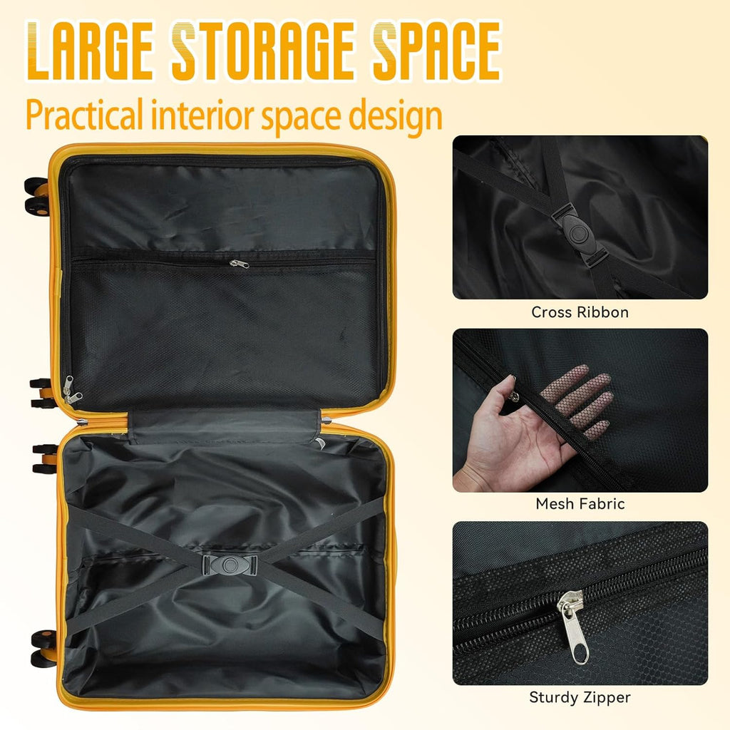 Yellow 20-Inch Lightweight Suitcase U443814