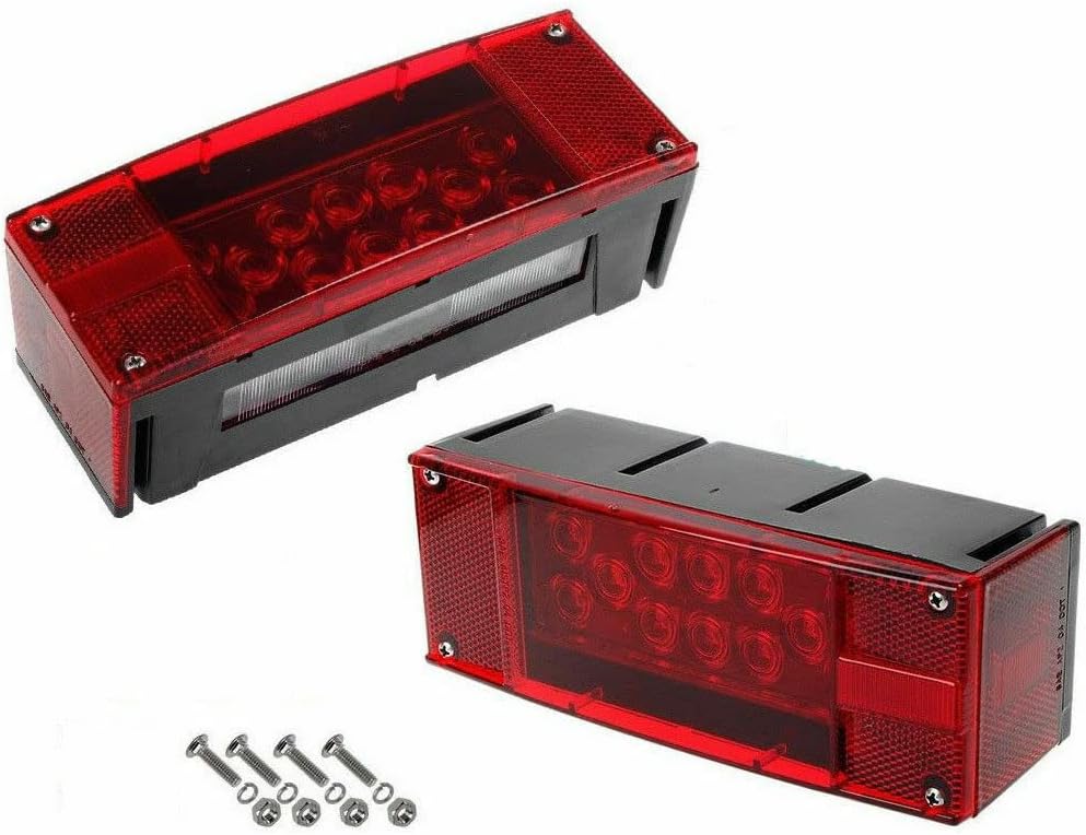 12V LED Submersible Rectangular Trailer Lights Kit E902