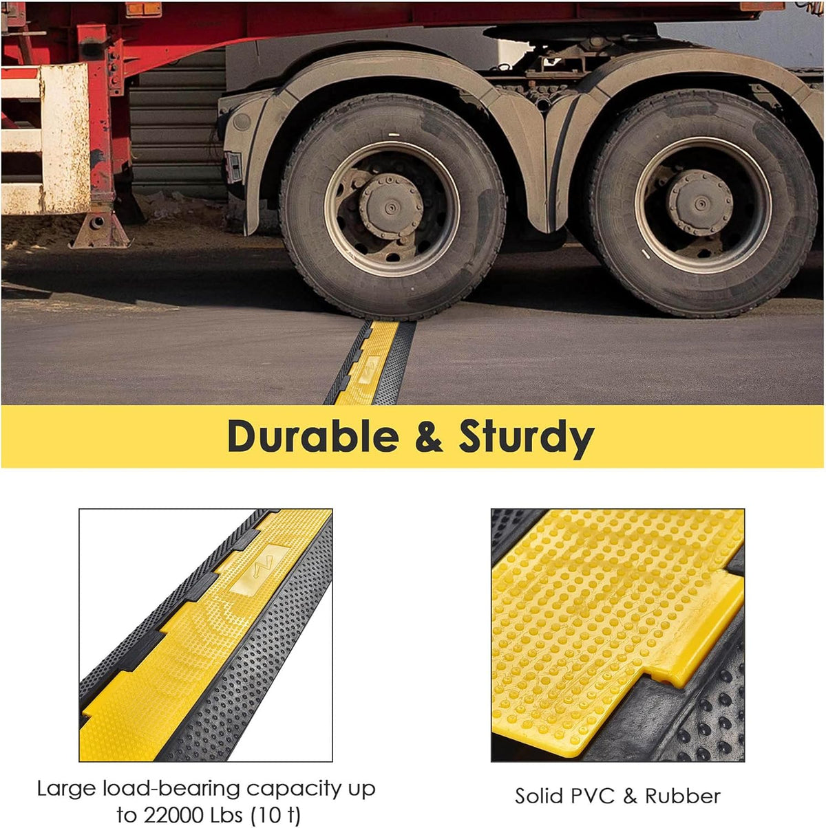 2 Channel Rubber Cord Protector Speed Bump Pack of 2 I2645