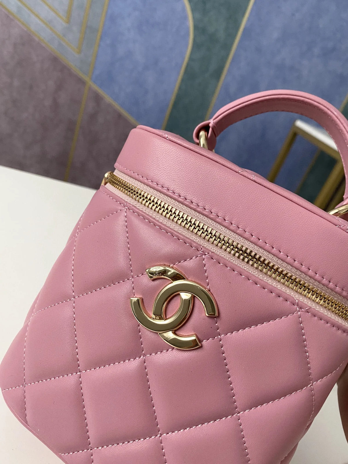 Pink Vanity Case Handbag U5574