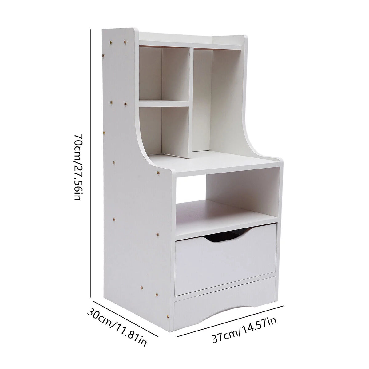 Wood Nightstand Side Table Storage Shelf S6655
