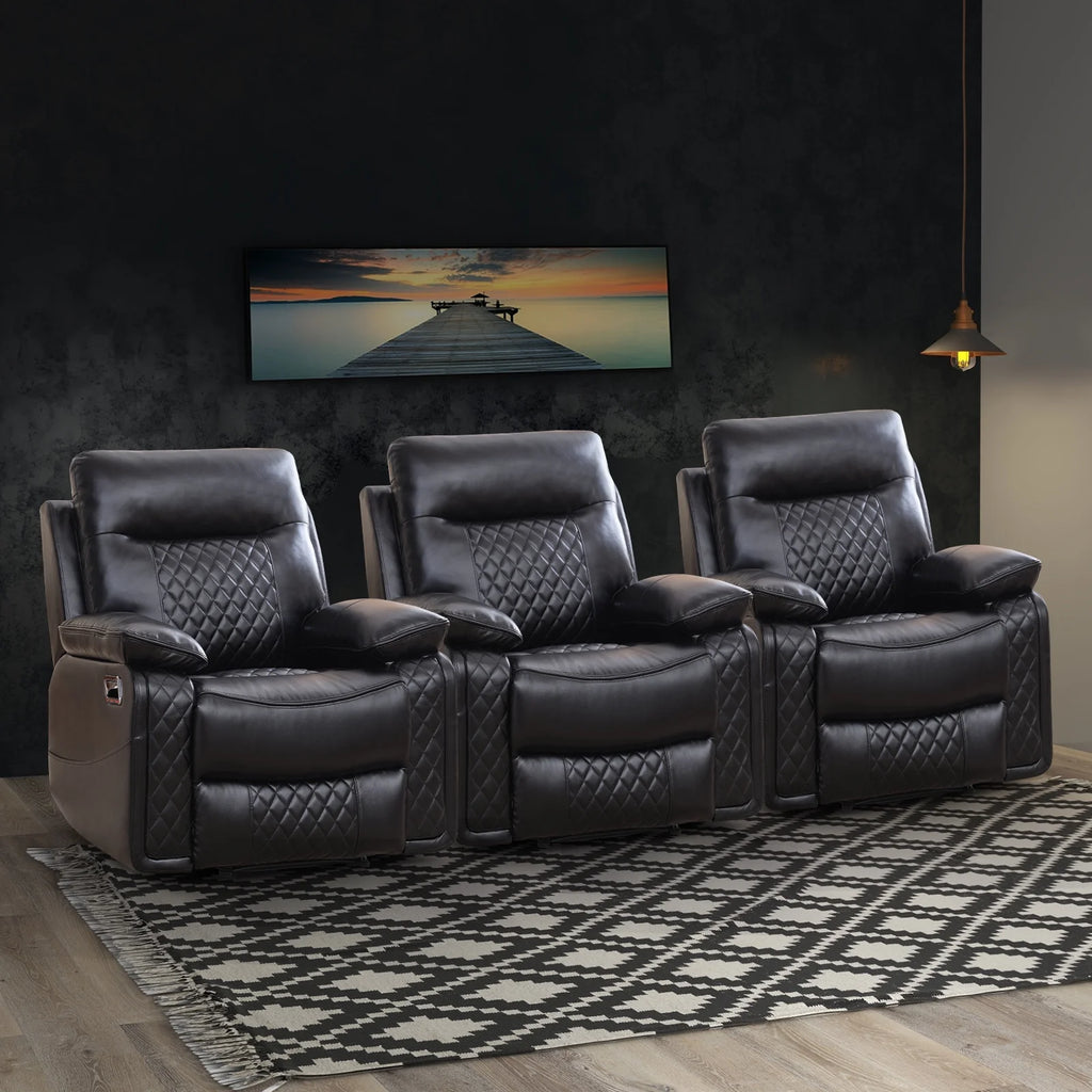 Black PU Leather Recliner Chair A8084