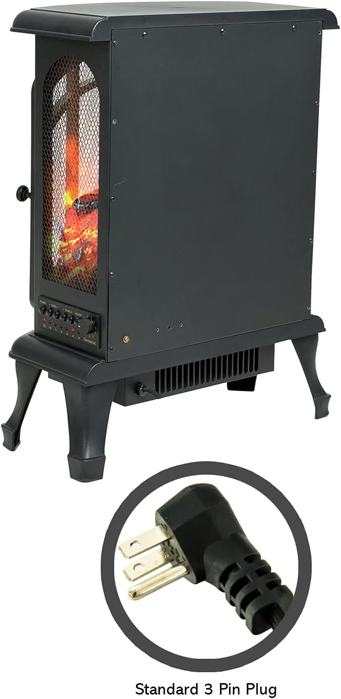24 inch Portable Electric Wood Stove Fireplace with Flame Effect H643