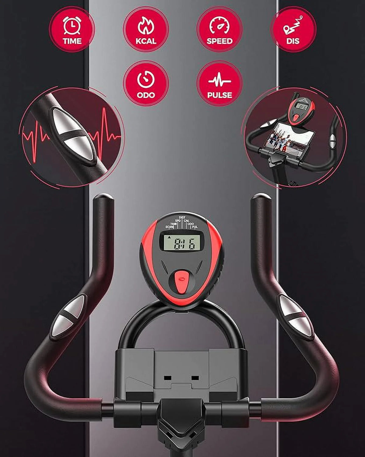 Exercise Bike 270 Lbs Weight Capacity Red M279