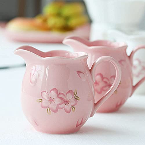 Pink Ceramic Cream and Sugar Pot Set H7136