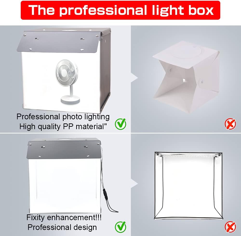 22"✖22" Adjustable Brightness Portable Photography Photo Box with 2 Backdrops M834260