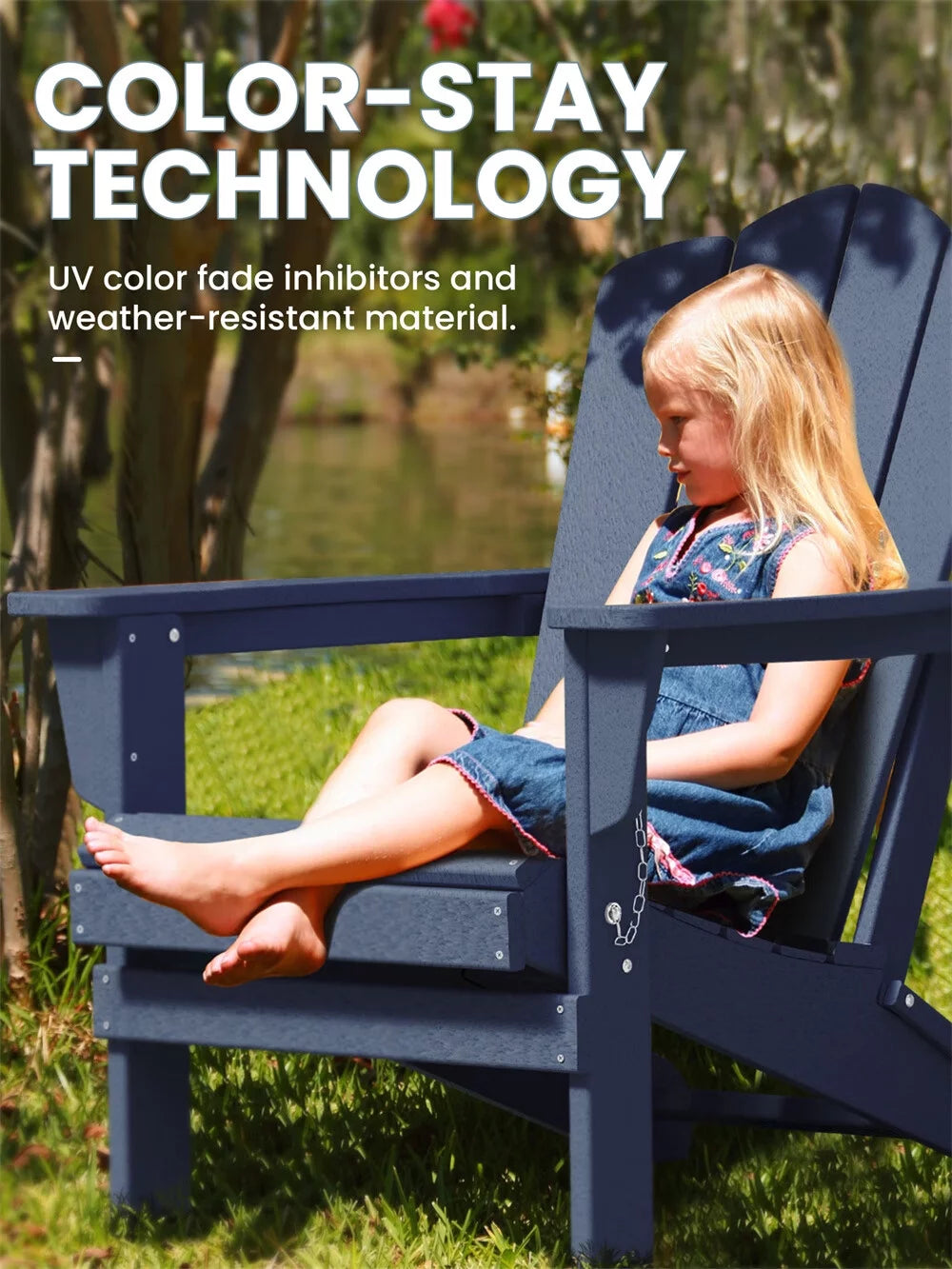 Blue Folding Adirondack Chair Q699