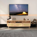 64" TV Stand with Rattan Storage Drawers H1297