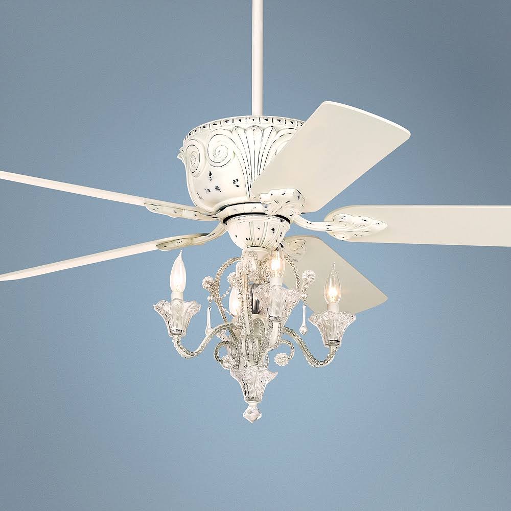 White Ceiling Fan with Pull Chain LED Kit L813073