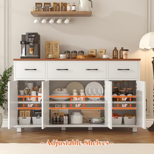 Blue Wood Buffet Cabinet with Drawers Q491