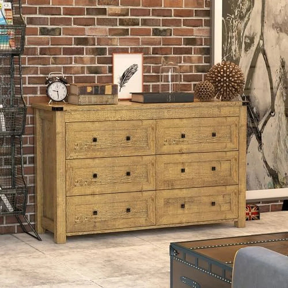 Farmhouse 6 Drawer Wood Dresser T543759