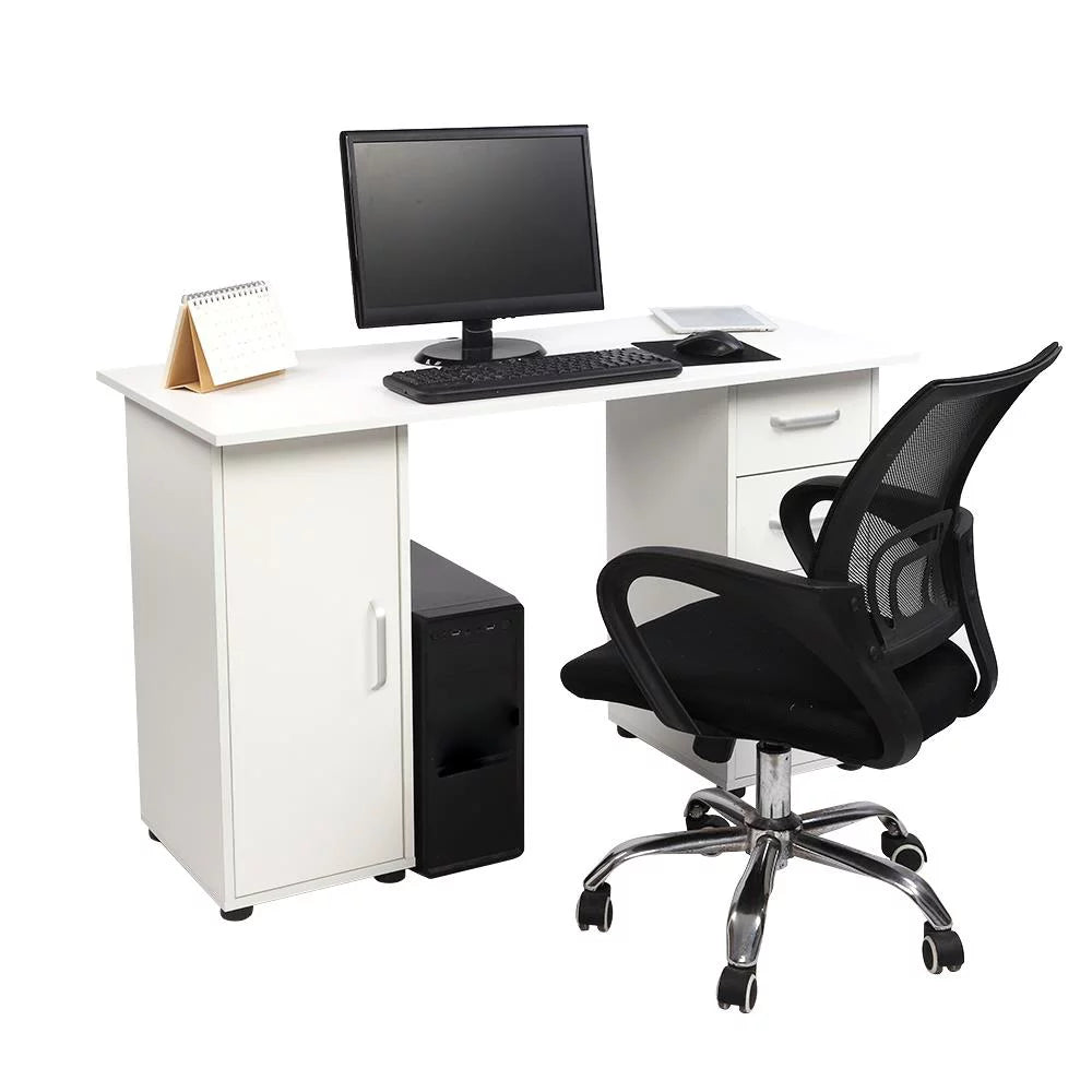 Wood Computer Desk with 4 Drawers & Cabinet B9169