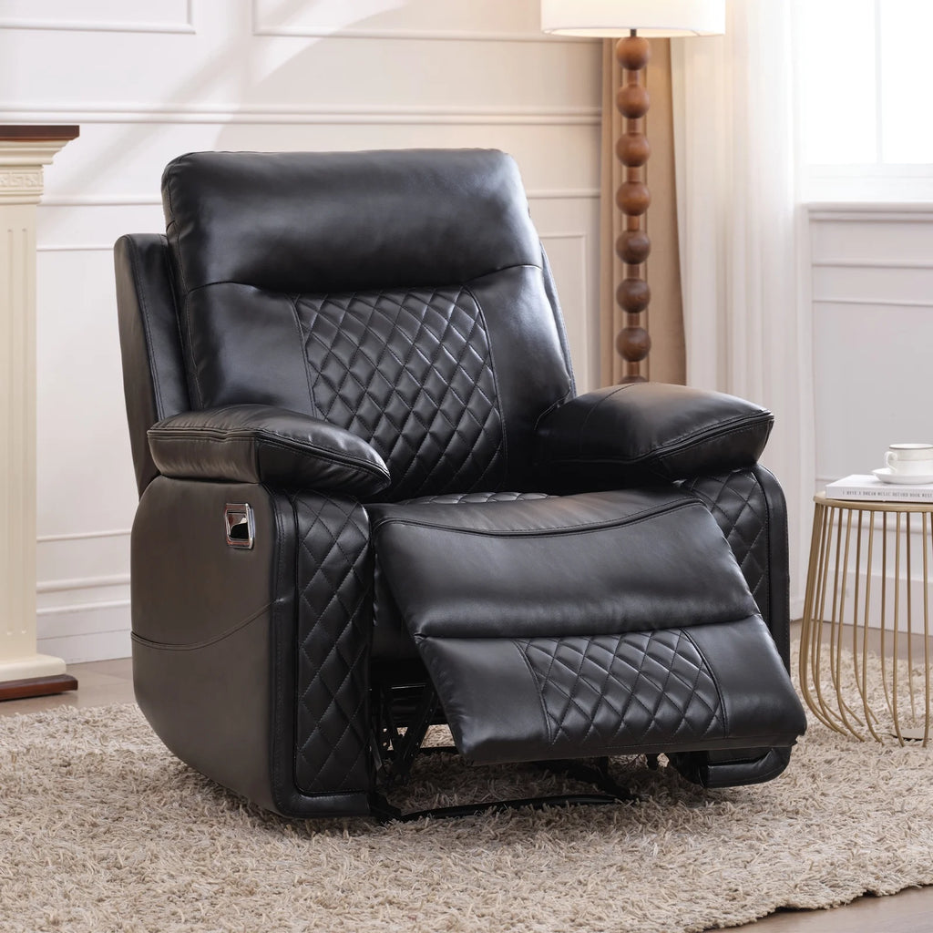 Black PU Leather Recliner Chair A8084