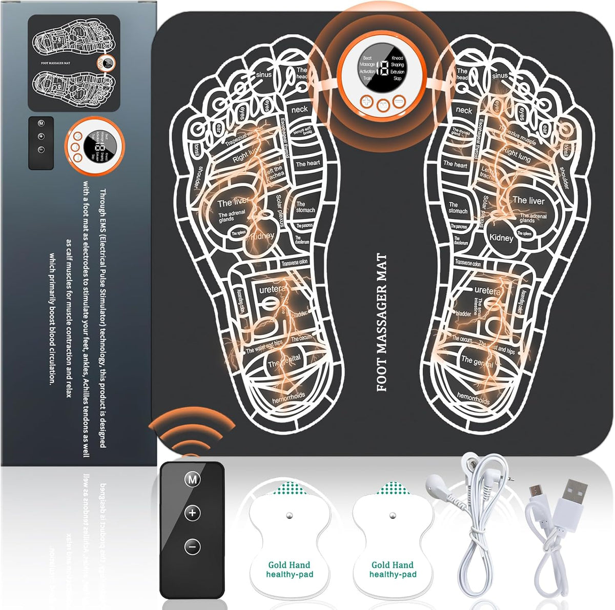 Foot Massager Mat with 8 Modes and 19 Intensity Levels B2184