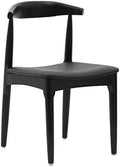 Black Italian Leather Elbow Chair S21580
