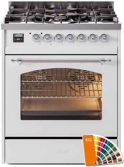 30 Dual Fuel Natural Gas Range with Chrome Trim R185