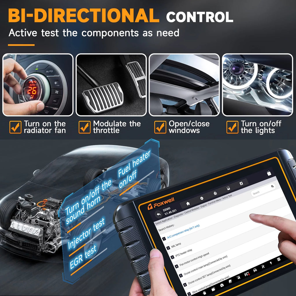 Automotive Bi-directional Diagnostic Scan Tool OBD2 Scanner Y386