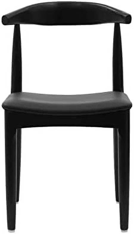 Black Italian Leather Elbow Chair S21580