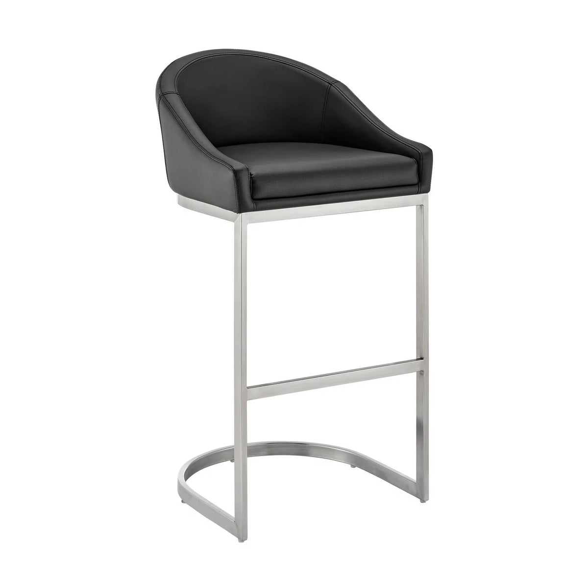24 Inch Black Faux Leather Counter Stool Y26637