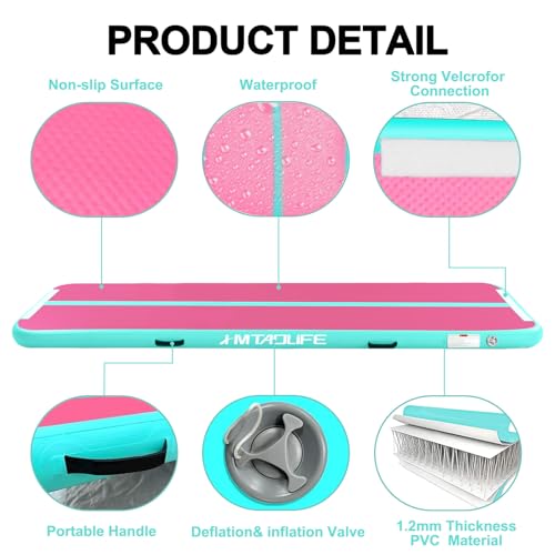 6.6ft Inflatable Air Gymnastics Mat Tumble Track with Air Pump I1760