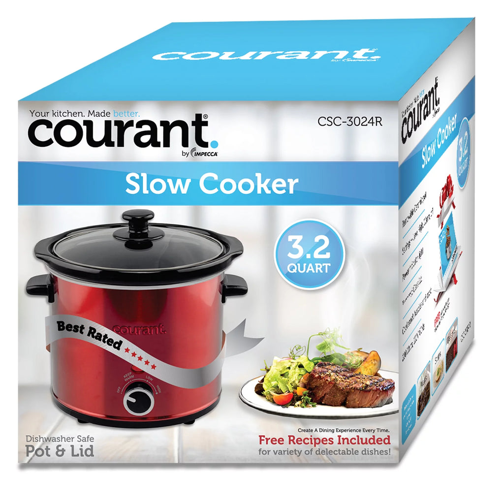 Red Stainless Steel 3.2 Quart Slow Cooker R6457