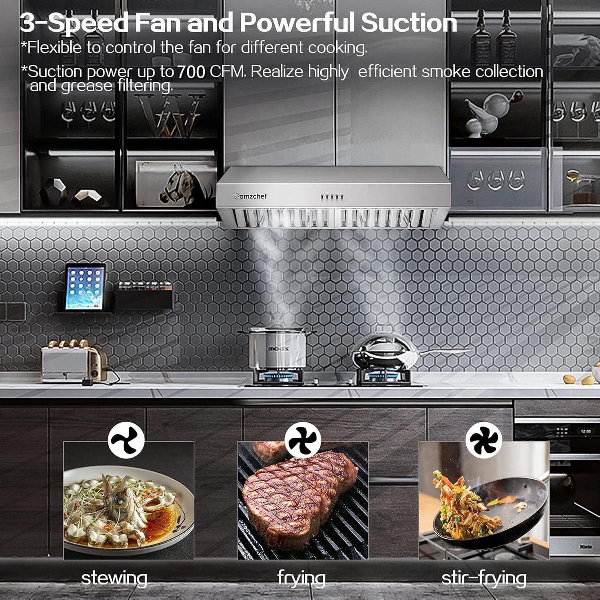 30 inch 700CFM Stainless Steel Under Cabinet Range Hood Q28953