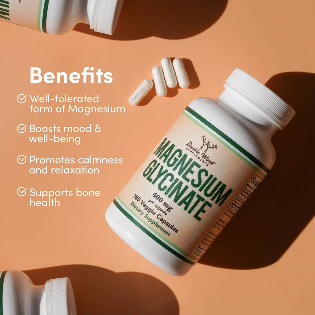 Magnesium Glycinate 400mg, 180 Capsules S9138