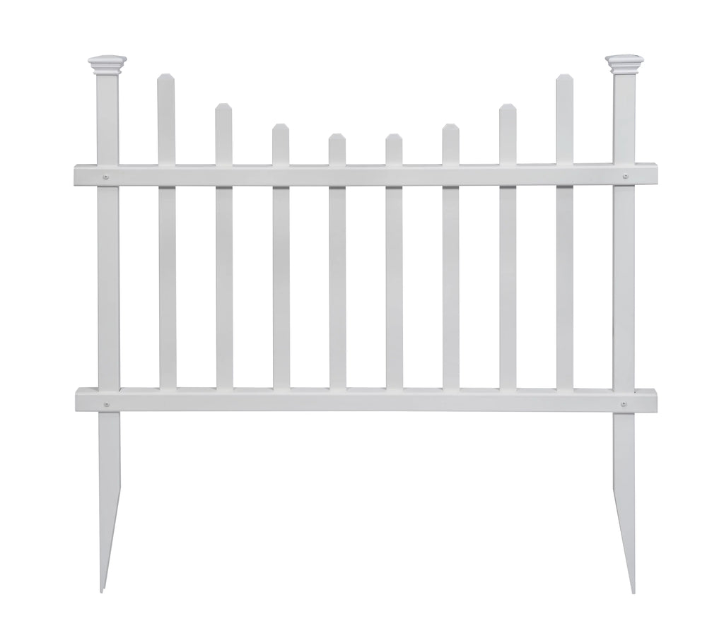 Vinyl No-Dig Picket Fence Kit - 2 Pack (30in H x 42in W) W262