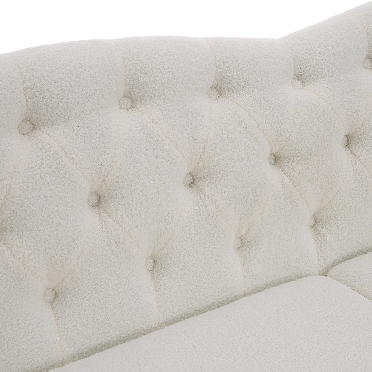 Teddy Velvet Button Tufted Sofa with Nailhead Arms and Rubber Wood Legs J451437