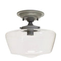 1 Light Gray Clear Glass Semi Flush Mount Q647161